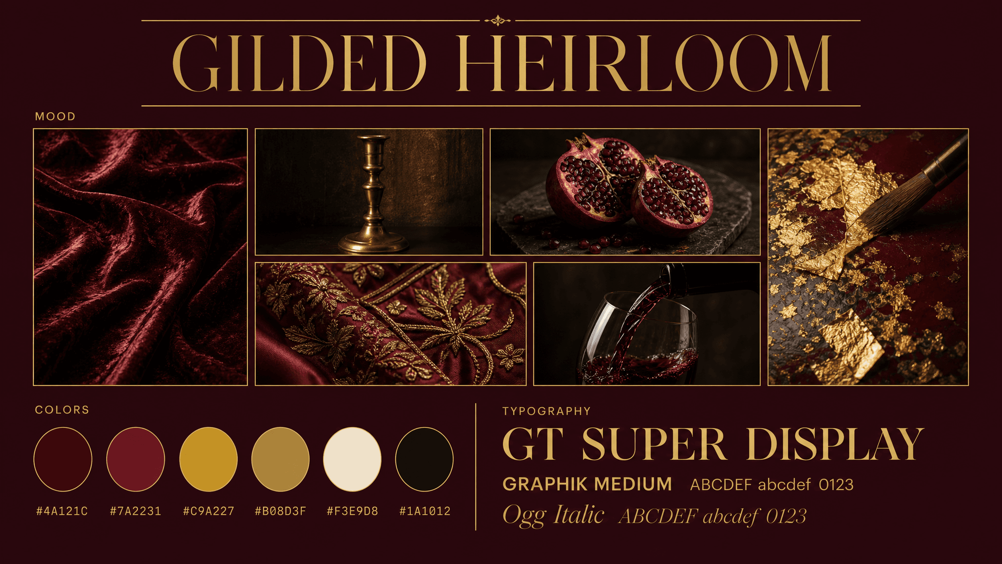 gilded heirloom mood board