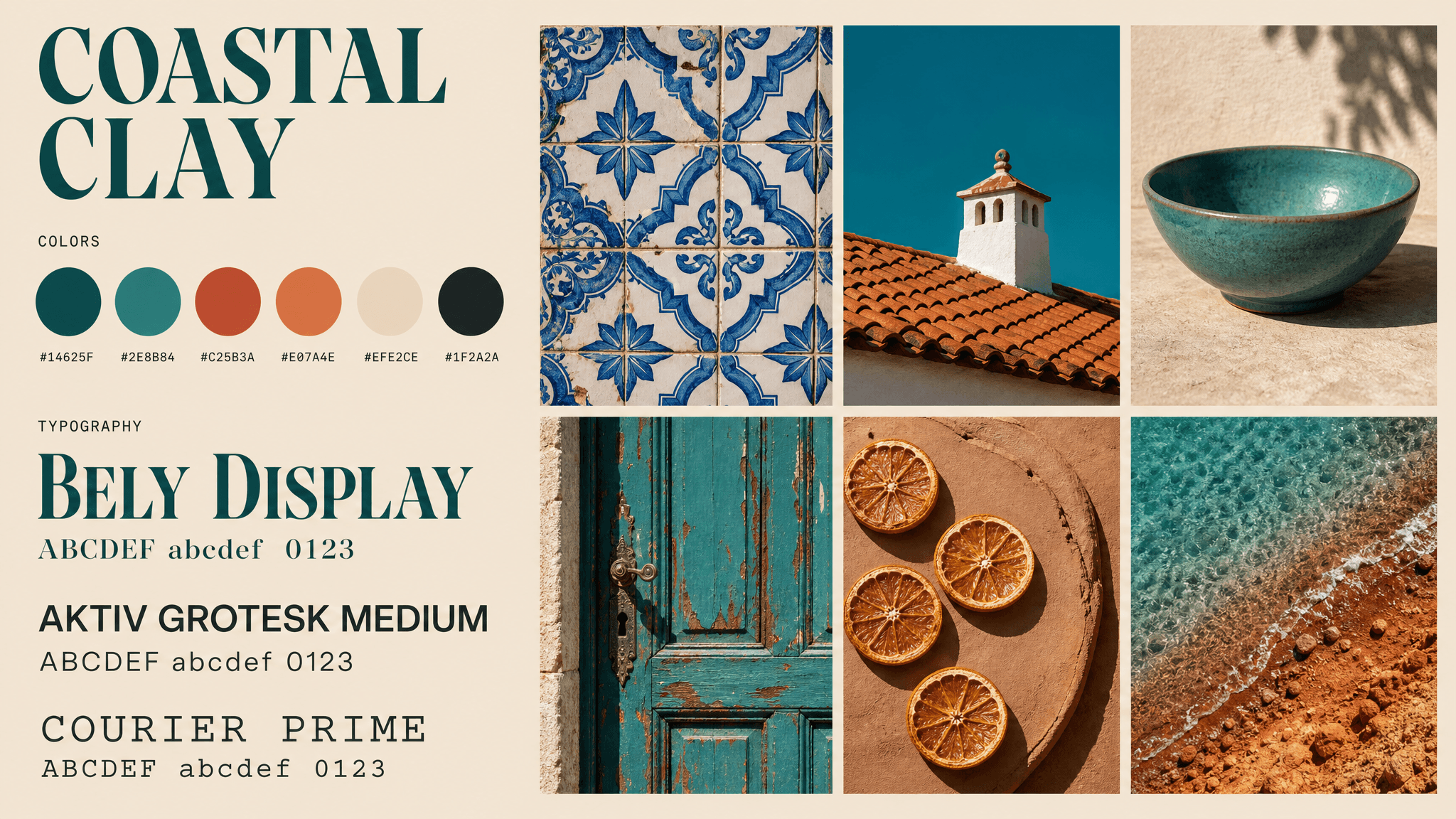 coastal clay mood board