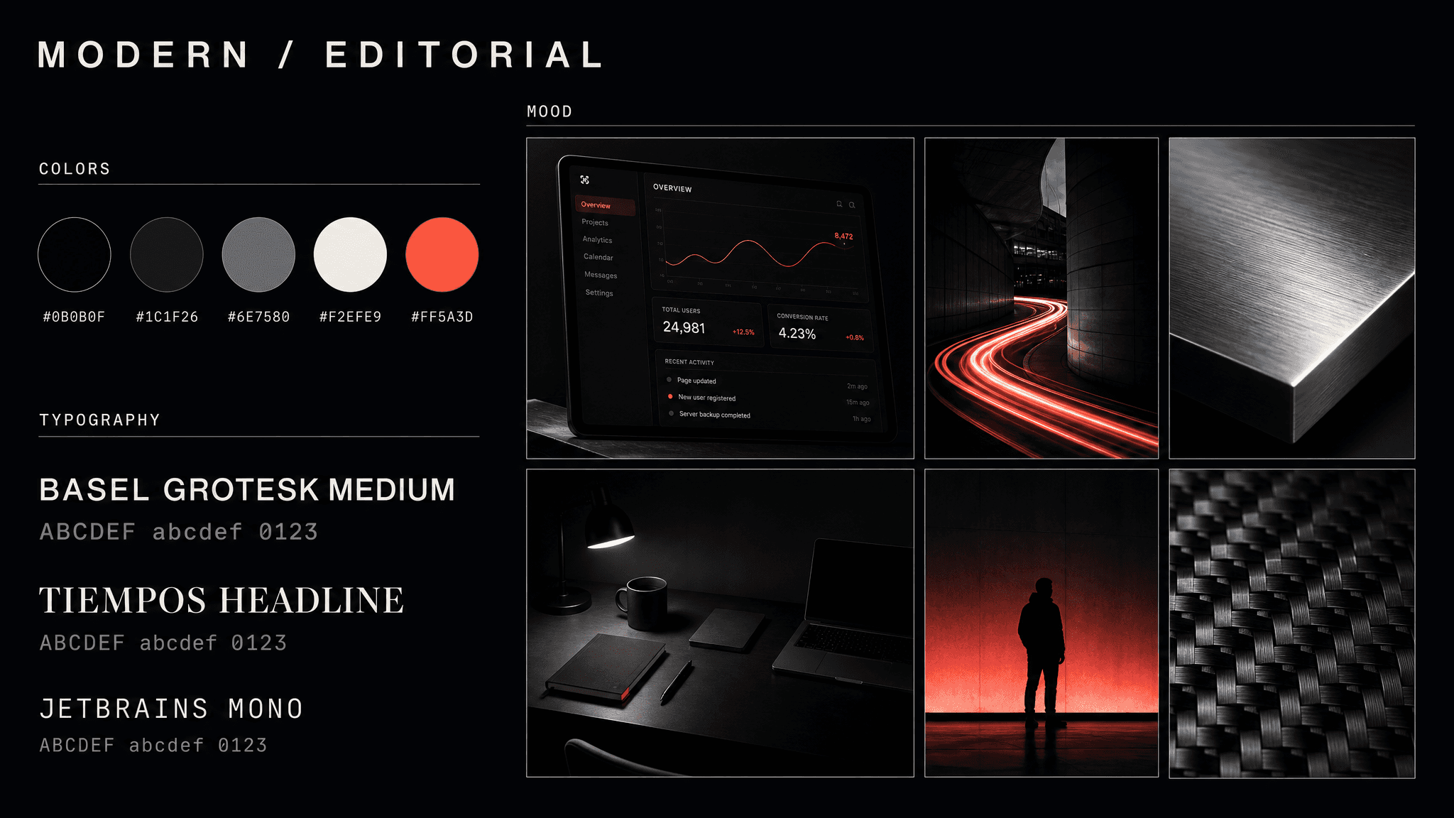 tech and edotorial mood boards