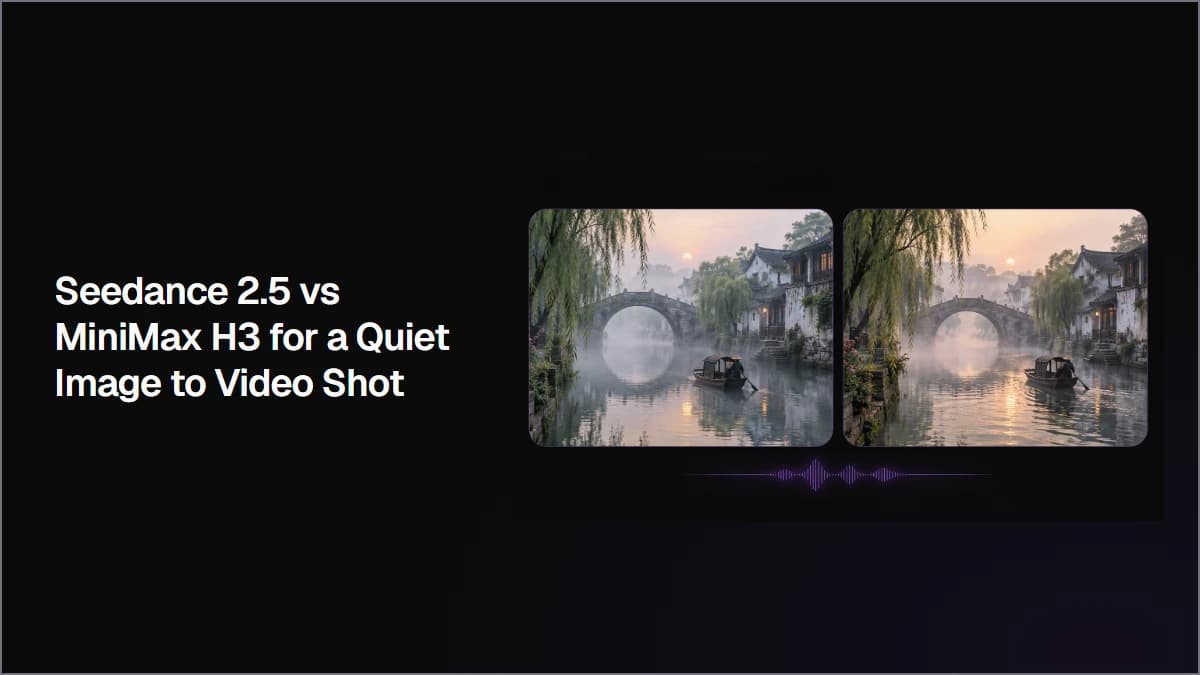 Seedance 2.5 vs MiniMax H3 for a Quiet Image to Video Shot