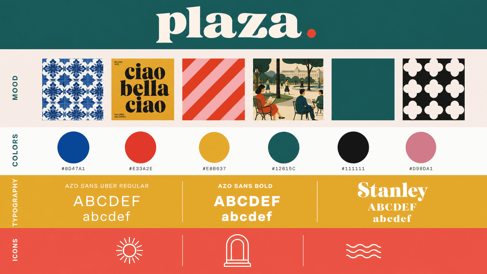 bold retro optimist mood board