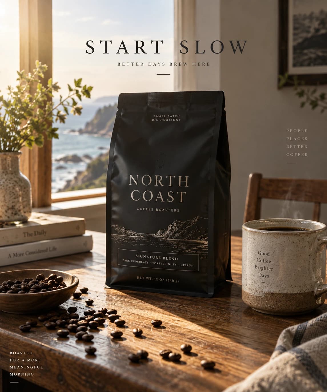 North Coast coffee advertisement generated with GPT Image 2.5