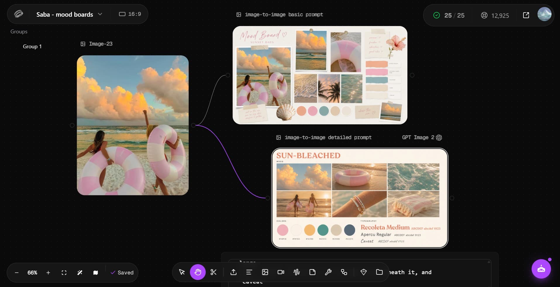 image-to-image mood board workflows - prompts
