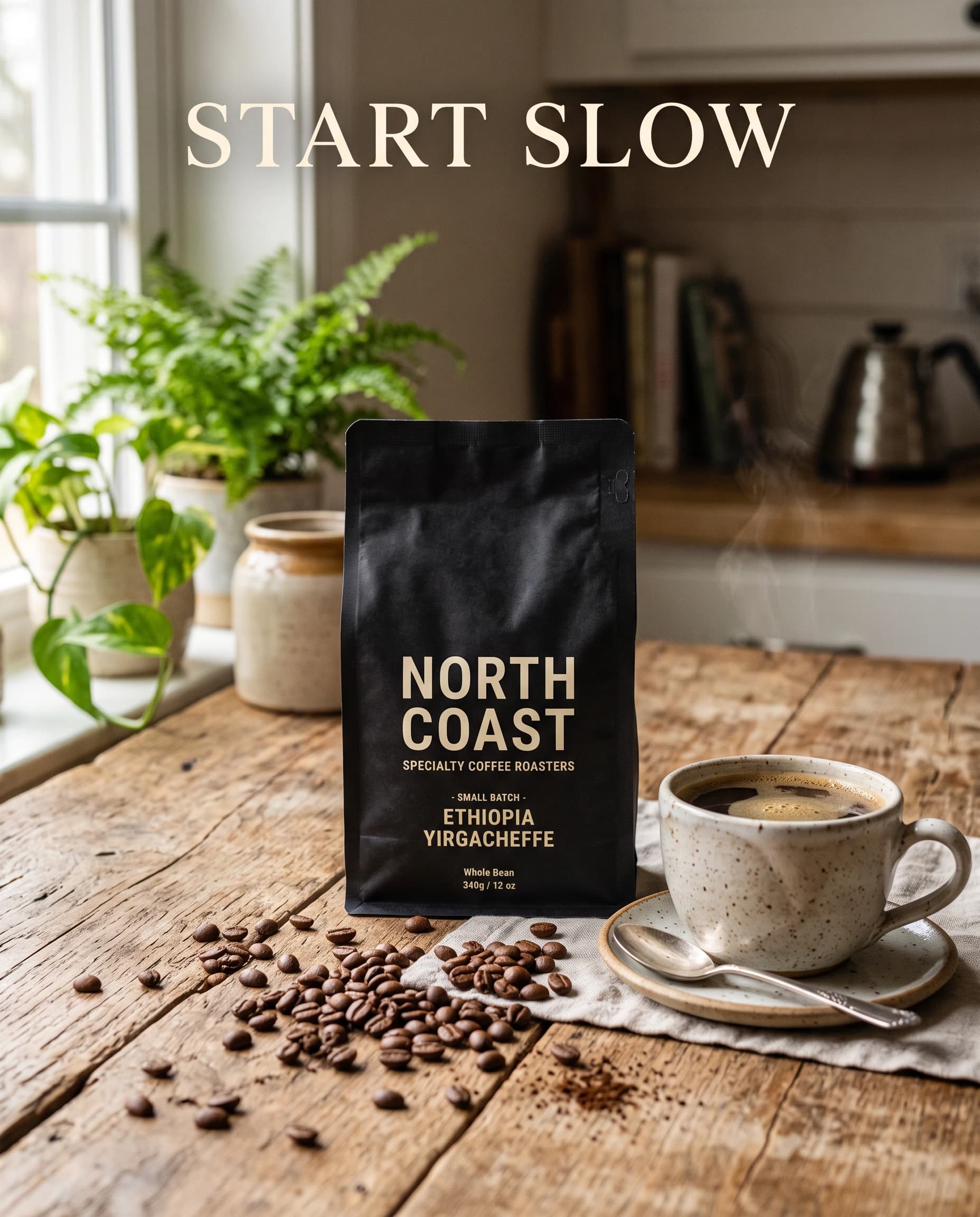 North Coast coffee advertisement generated with Nano Banana 2 Premium
