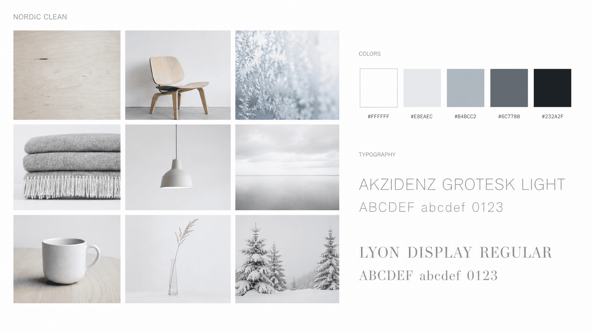 nordic clean mood board